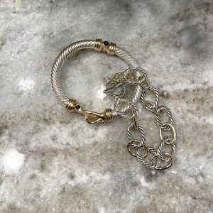 Set of 2 silver and gold bracelets